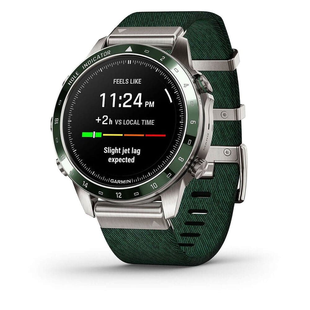 Garmin MARQ® Golfer (Gen 2) 46mm Titanium Case Green Ceramic Bezel Strap Watch