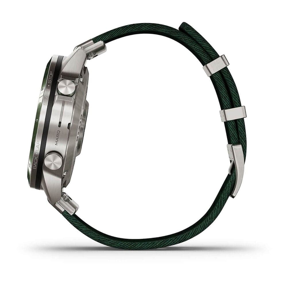 Garmin MARQ® Golfer (Gen 2) 46mm Titanium Case Green Ceramic Bezel Strap Watch