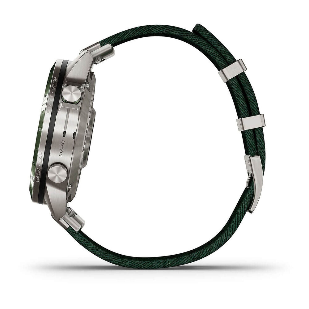 Garmin MARQ Golfer Gen 2 – 46mm Titanium Watch, Green Ceramic Bezel & Strap