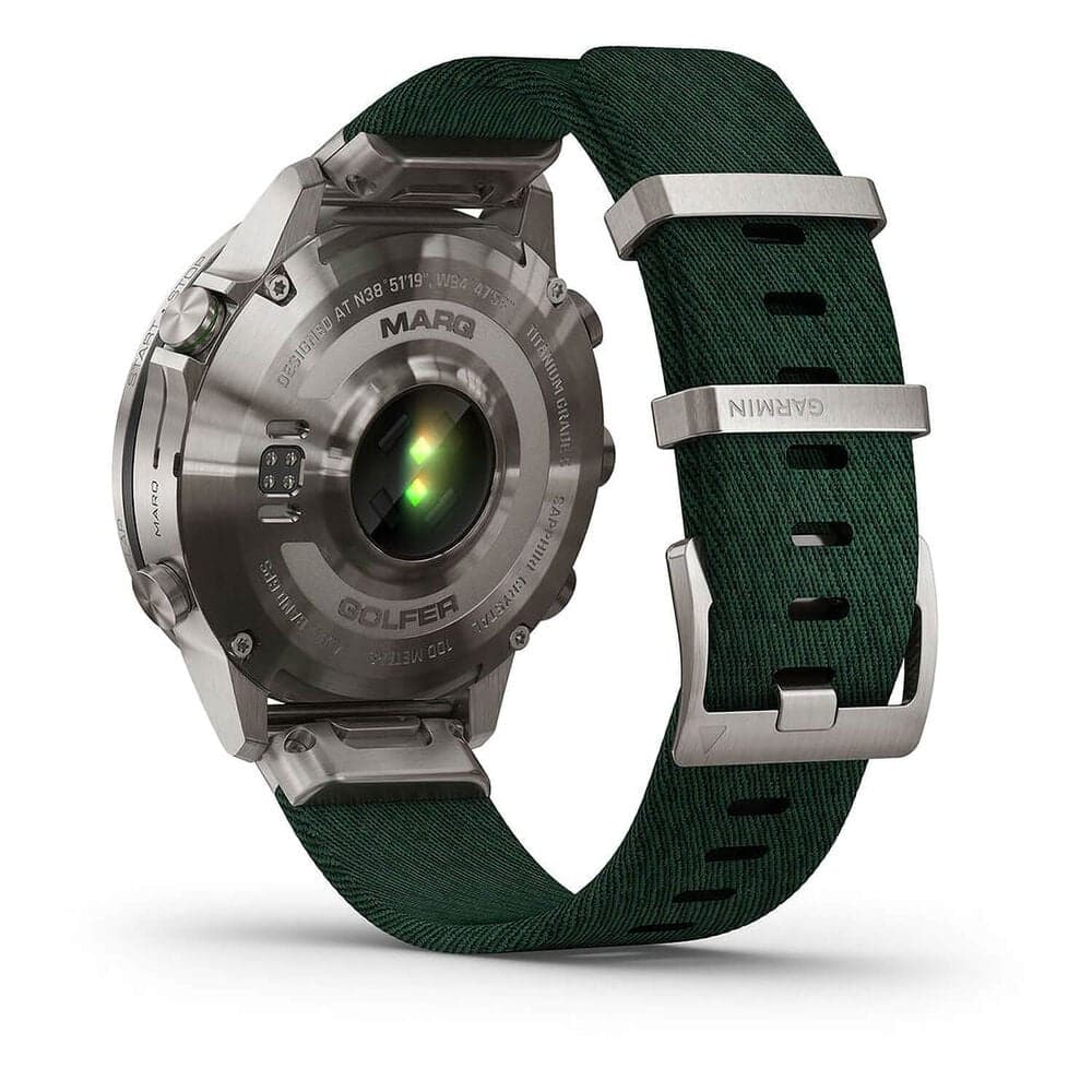 Garmin MARQ® Golfer (Gen 2) 46mm Titanium Case Green Ceramic Bezel Strap Watch
