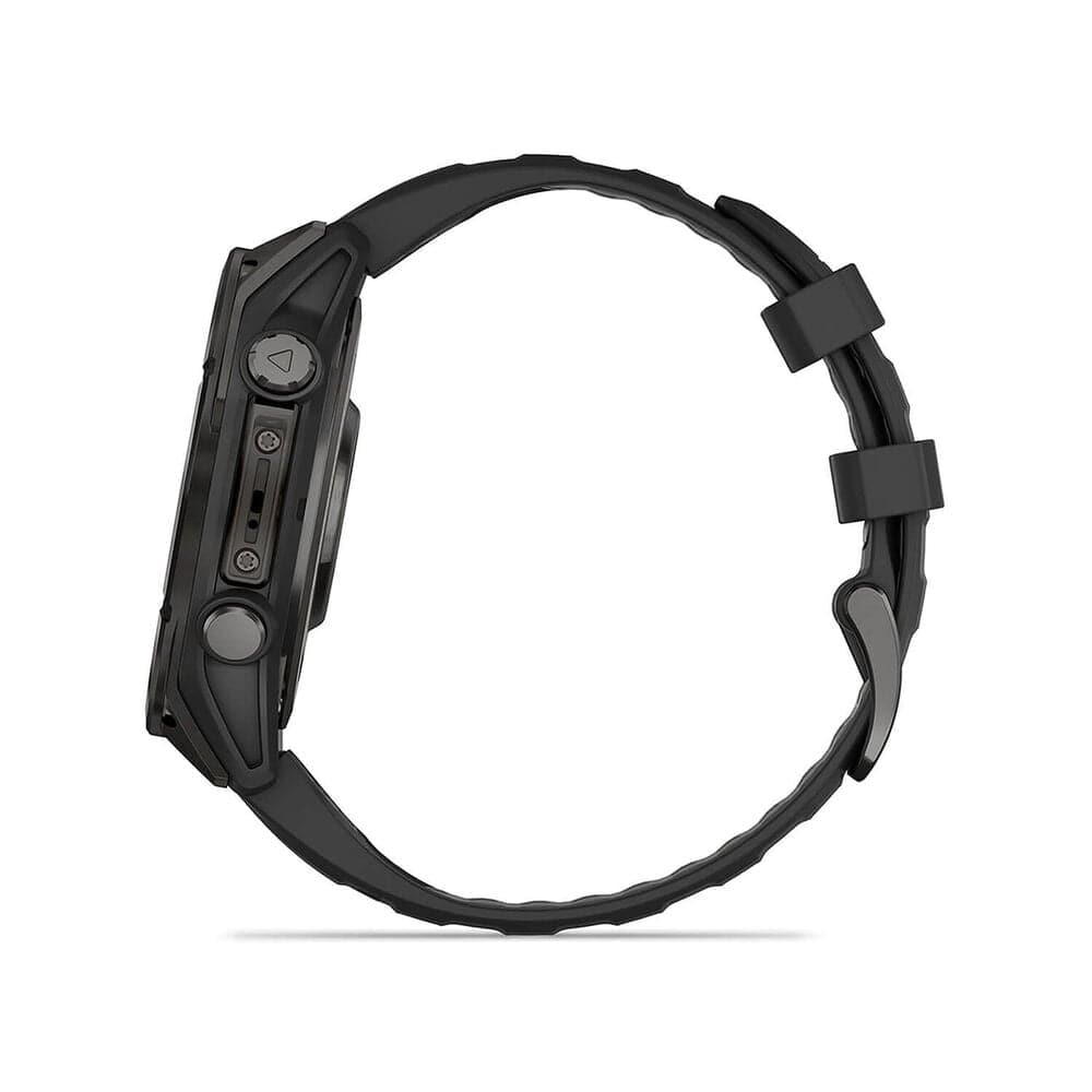 Garmin Fenix 8 AMOLED 47mm – Carbon Grey DLC Titanium Case, Black Pebble Grey Silicone Strap