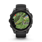Garmin Fenix 8 AMOLED 47mm – Carbon Grey DLC Titanium Case, Black Pebble Grey Silicone Strap