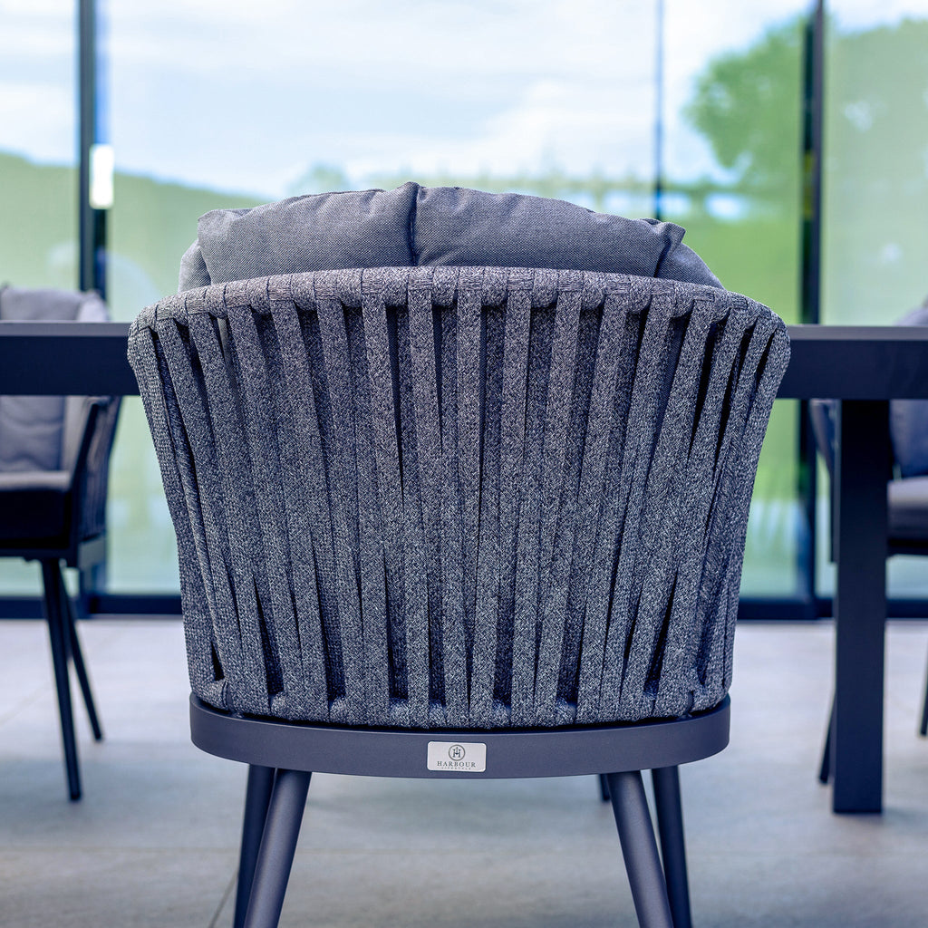 Monterrey 10 Seat Rope Extending Dining Set in Grey
