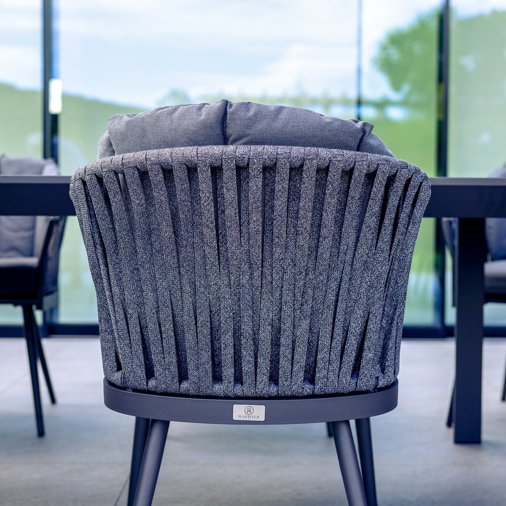 Monterrey 10 Seat Rope Extending Dining Set in Grey