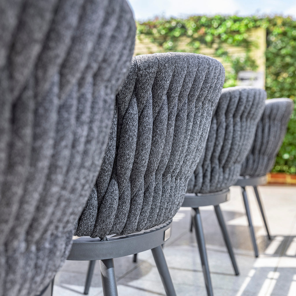 Palma 8 Seat Rope Extending Dining Set in Grey