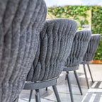 Palma 8 Seat Rope Extending Dining Set in Grey