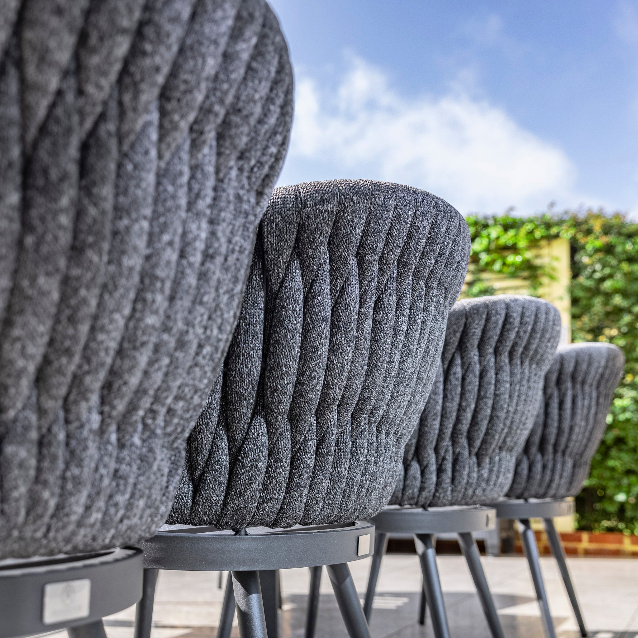 Palma 10 Seat Rope Extending Dining Set in Grey
