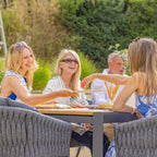 Palma 8 Seat Rope Extending Teak Dining Set in Grey