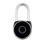 Blusafe Mirage Padlocks Black Long Shackle - Blusafe Fingerprint Padlock, Smart Fingerprint Padlock, Anti-Theft, IP66, 20 Fingerprints, Black/Chrome, Long/Short Shackle, Gyms, Gardens, Schools, Bikes, Gates (Long, Black)