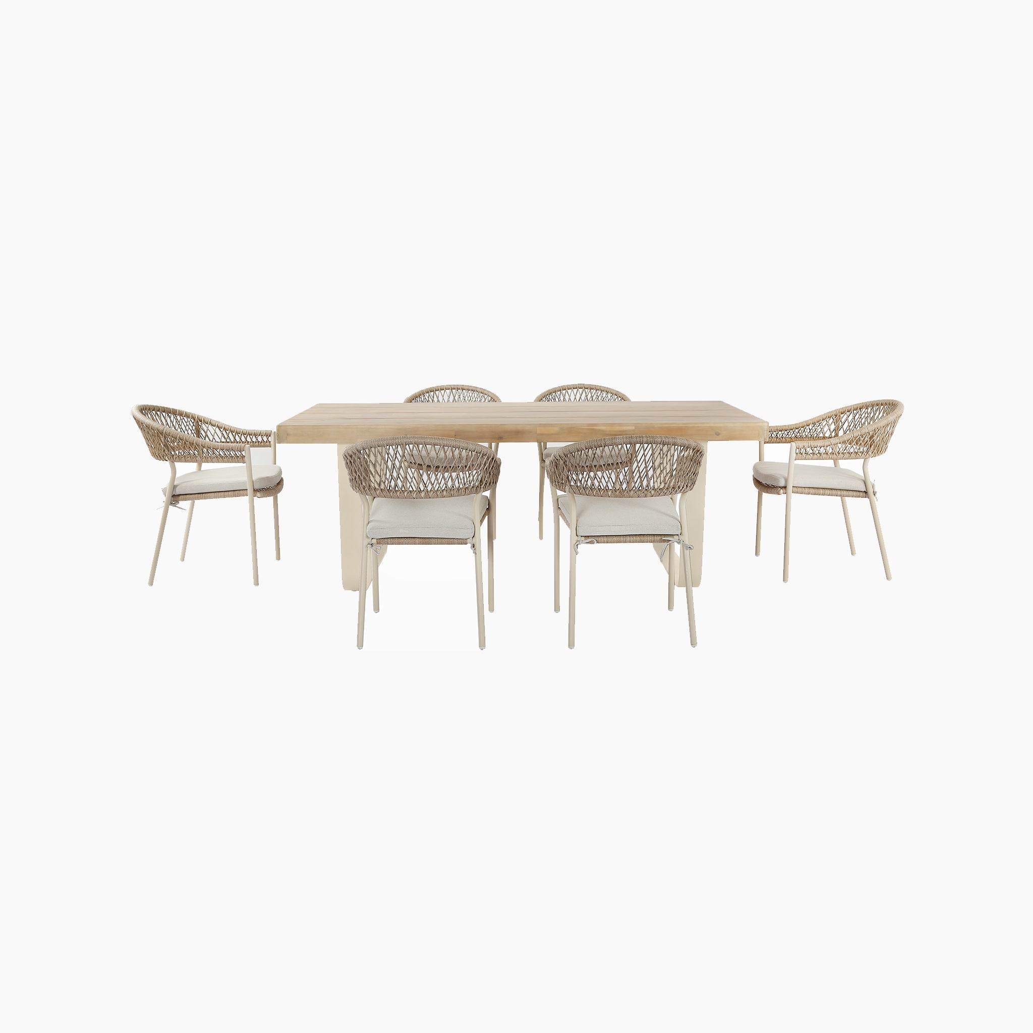 Pacific Lifestyle - Osaka 6 Seat Dining Set in Latte