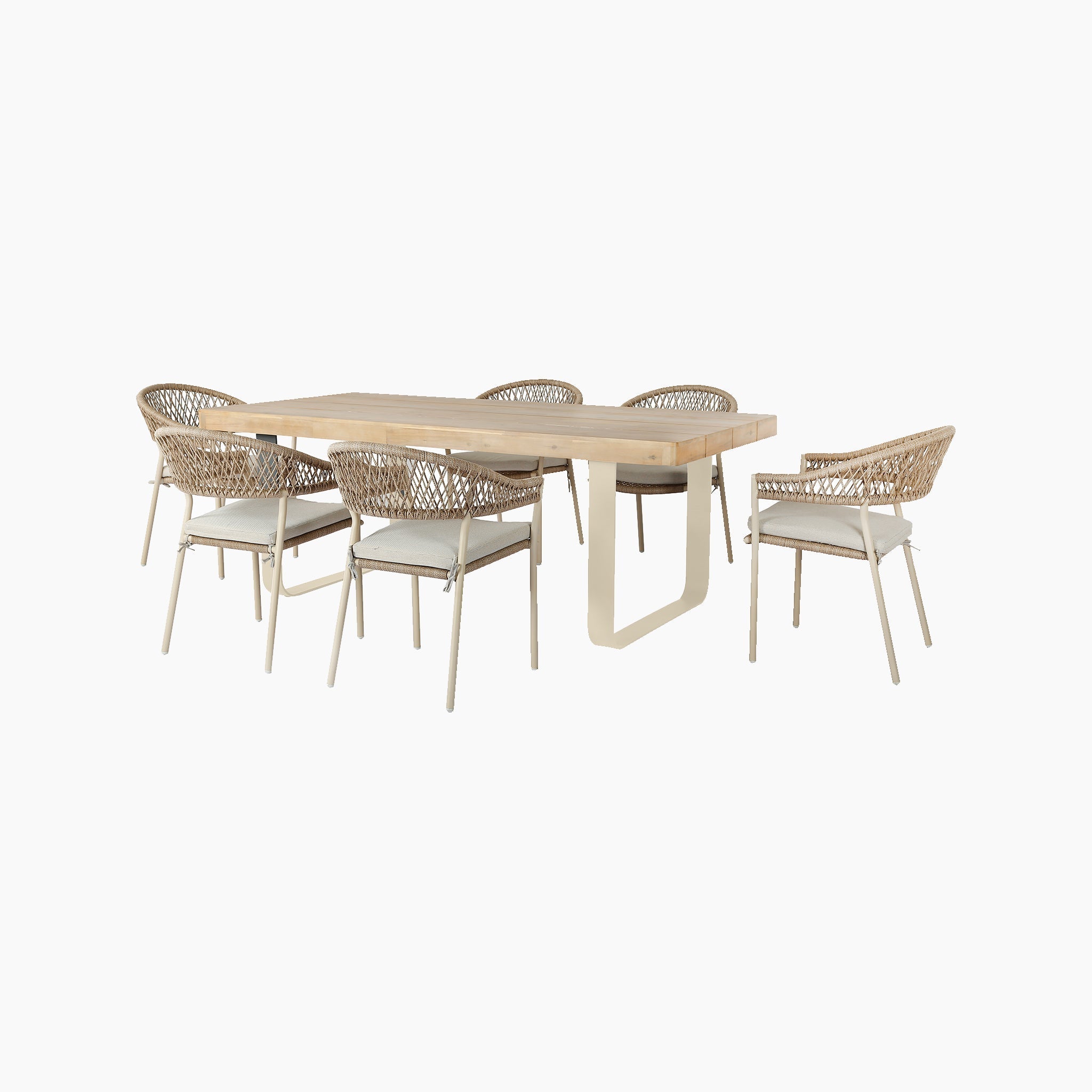 Pacific Lifestyle - Osaka 6 Seat Dining Set in Latte