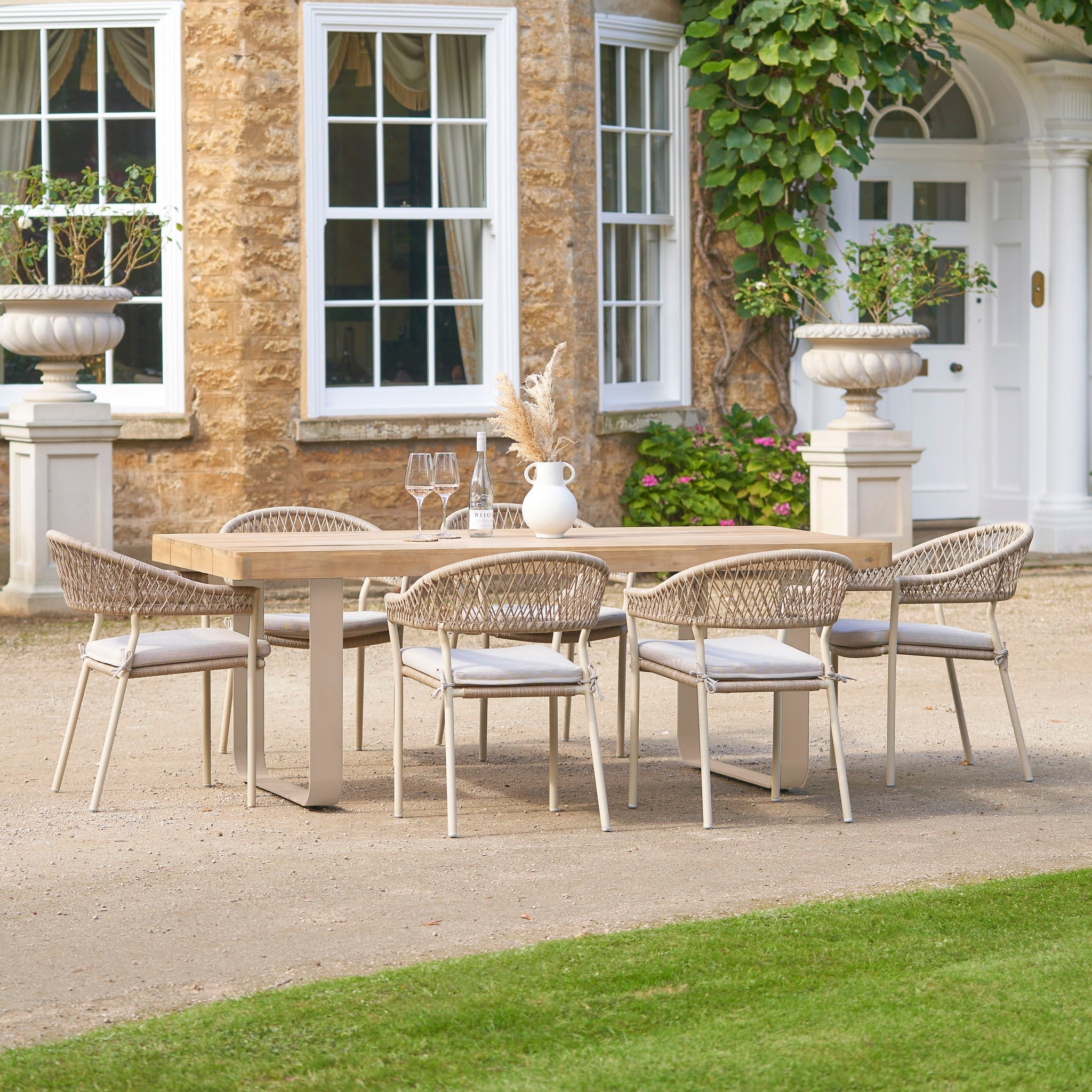 Pacific Lifestyle - Osaka 6 Seat Dining Set in Latte