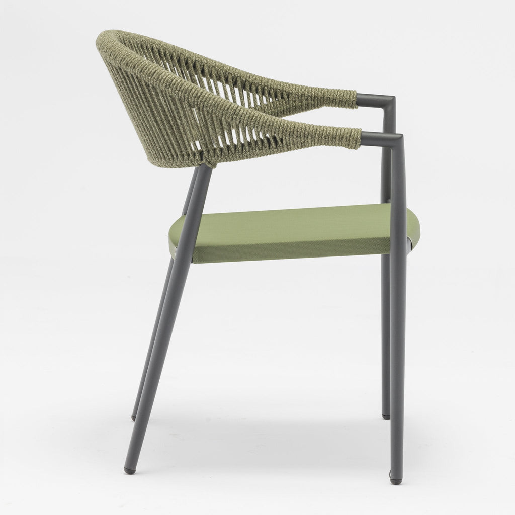 Cloverly 8 Seat Rectangular Dining with Teak Table in Olive Green