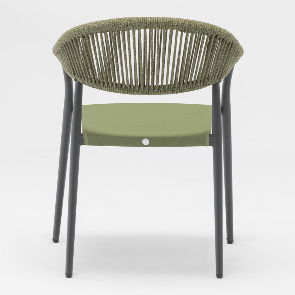 Cloverly 8 Seat Rectangular Dining with Teak Table in Olive Green