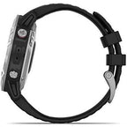 Garmin fenix 6, Ultimate Multisport GPS Watch, Heat and Altitude Adjusted V02 Max, Pulse Ox Sensors and Training Load Focus, Silver with Black Band