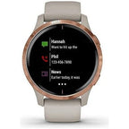Garmin Venu, GPS Smartwatch with Bright Touchscreen Display, Features Music, Body Energy Monitoring, Animated Workouts, Pulse Ox Sensors and More, Light Sand with Rose Gold