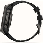 Garmin Fenix 8 - 51mm Solar Sapphire, Carbon Grey Titanium with Black/Grey Silicone Band