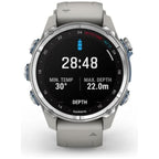 Garmin Descent Mk3 Dive Watch - 43mm Stainless Steel, Grey Fog Silicone Strap