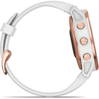 Garmin fenix 6S Pro, Ultimate Multisport GPS Watch, Smaller-Sized, Features Mapping, Music, Grade-Adjusted Pace Monitoring and Pulse Ox Sensors, Rose Gold with White Band