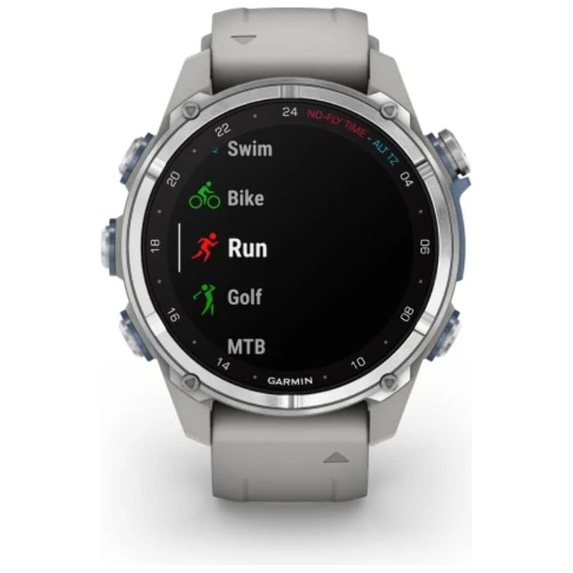 Garmin Descent Mk3 Dive Watch - 43mm Stainless Steel, Grey Fog Silicone Strap