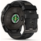 Garmin Fenix 8 - 51mm Solar Sapphire, Carbon Grey Titanium with Black/Grey Silicone Band