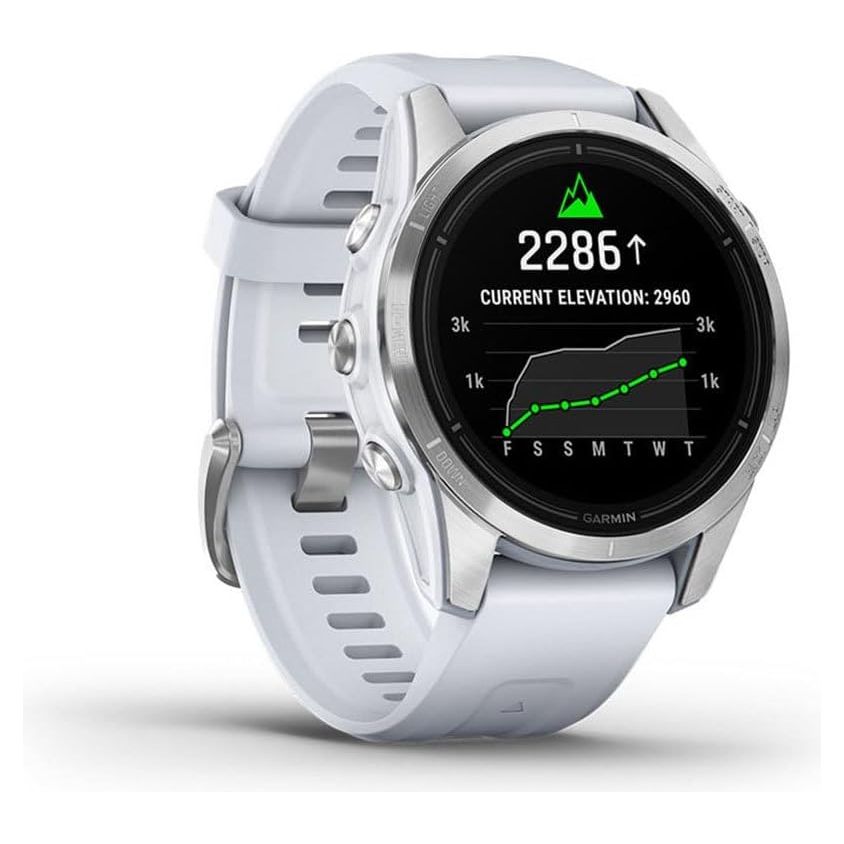 Garmin epix Pro Gen 2 (42mm) Premium Multisport GPS Smartwatch – AMOLED Display, Health & Training Features, Built-in Flashlight, 10-Day Battery Life, White