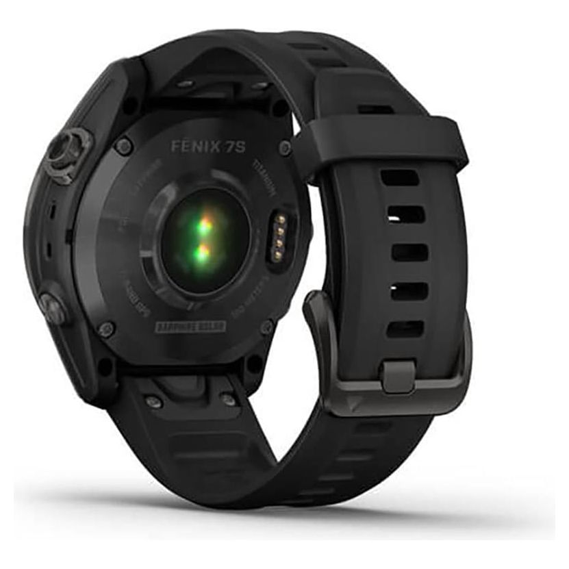 Garmin Fenix 7S Sapphire Solar - Carbon Grey DLC Titanium with Black Band
