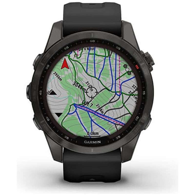 Garmin Fenix 7S Sapphire Solar - Carbon Grey DLC Titanium with Black Band