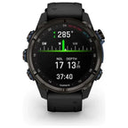 Garmin Descent Mk3i Dive Watch - 43mm Carbon Grey DLC Titanium with Black Silicone Band