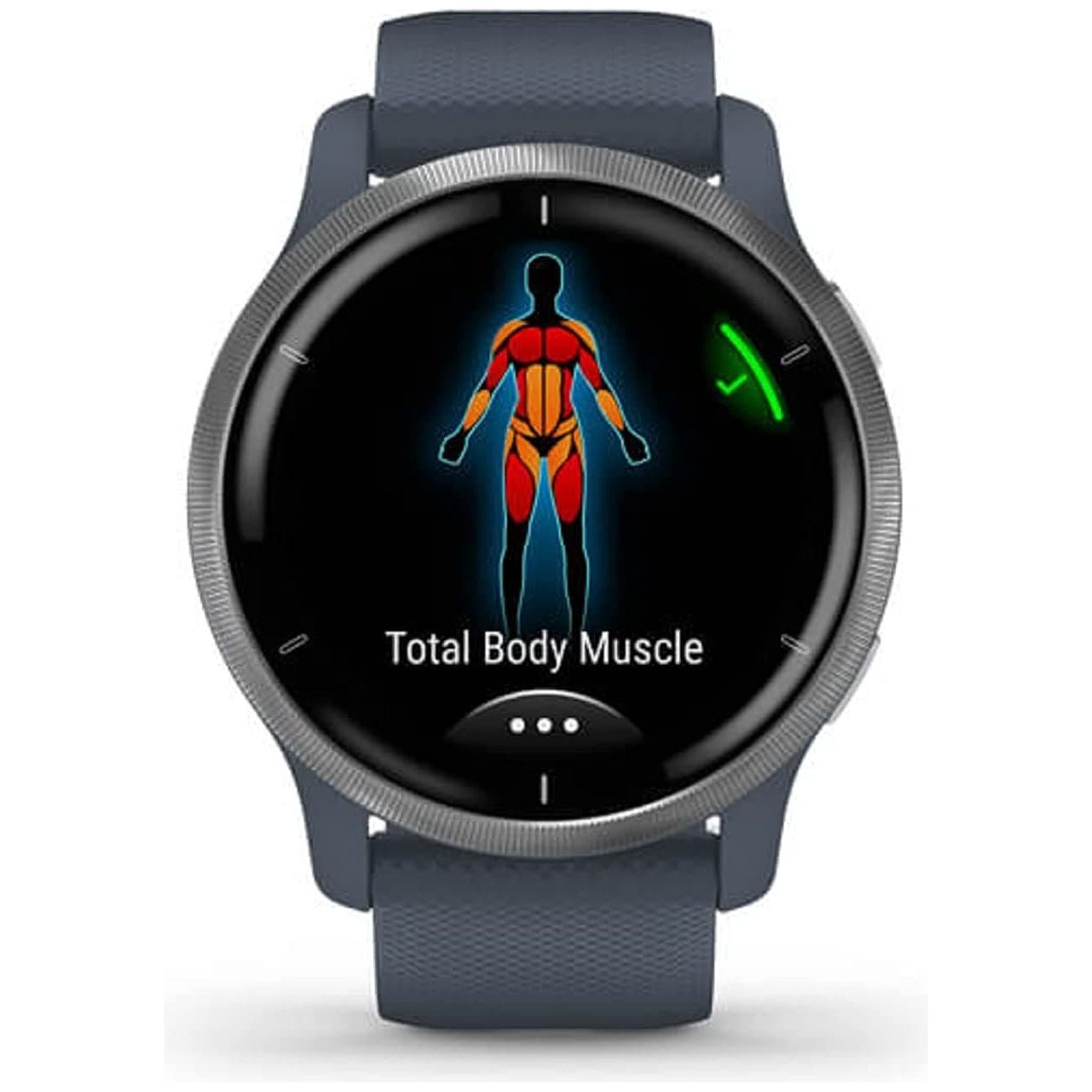 Garmin Venu 2 GPS smartwatch with all-day health monitoring, Silver Bezel with Granite Blue Case and Silicone Band