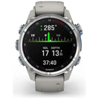 Garmin Descent Mk3 Dive Watch - 43mm Stainless Steel, Grey Fog Silicone Strap