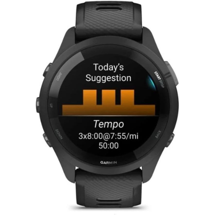 Garmin Forerunner 265 GPS Running Smartwatch – Black/Powder Grey