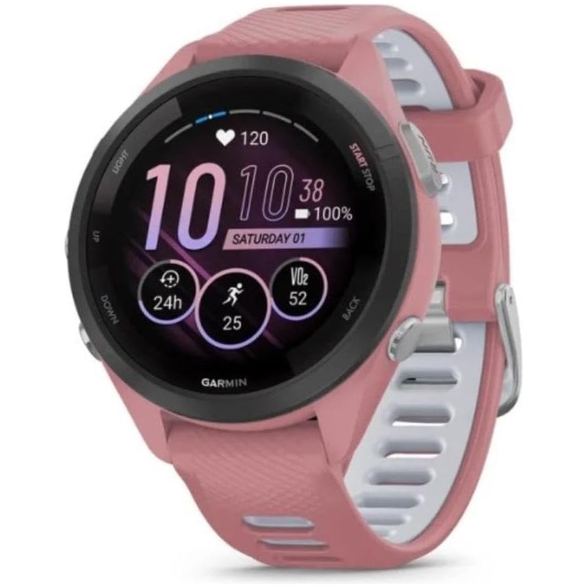 Garmin Forerunner 265S 42mm Running Smartwatch for Unisex, Light Pink/Powder Grey