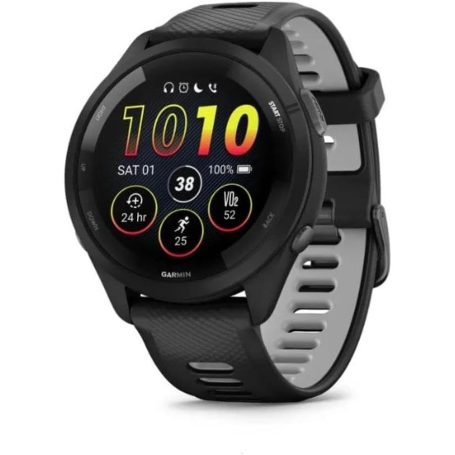 Garmin Forerunner 265 GPS Running Smartwatch – Black/Powder Grey