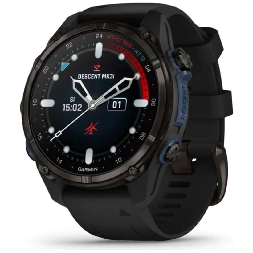 Garmin Descent Mk3i Dive Watch - 43mm Carbon Grey DLC Titanium with Black Silicone Band