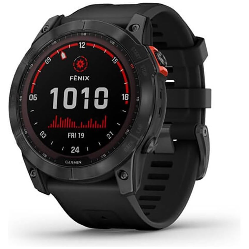 Garmin fēnix 7X Solar 51mm Multisport GPS Smartwatch - Solar Charging, Advanced Health & Training Features, Touchscreen & Buttons, Up to 37 Days Battery Life, Ultratough Design - Black