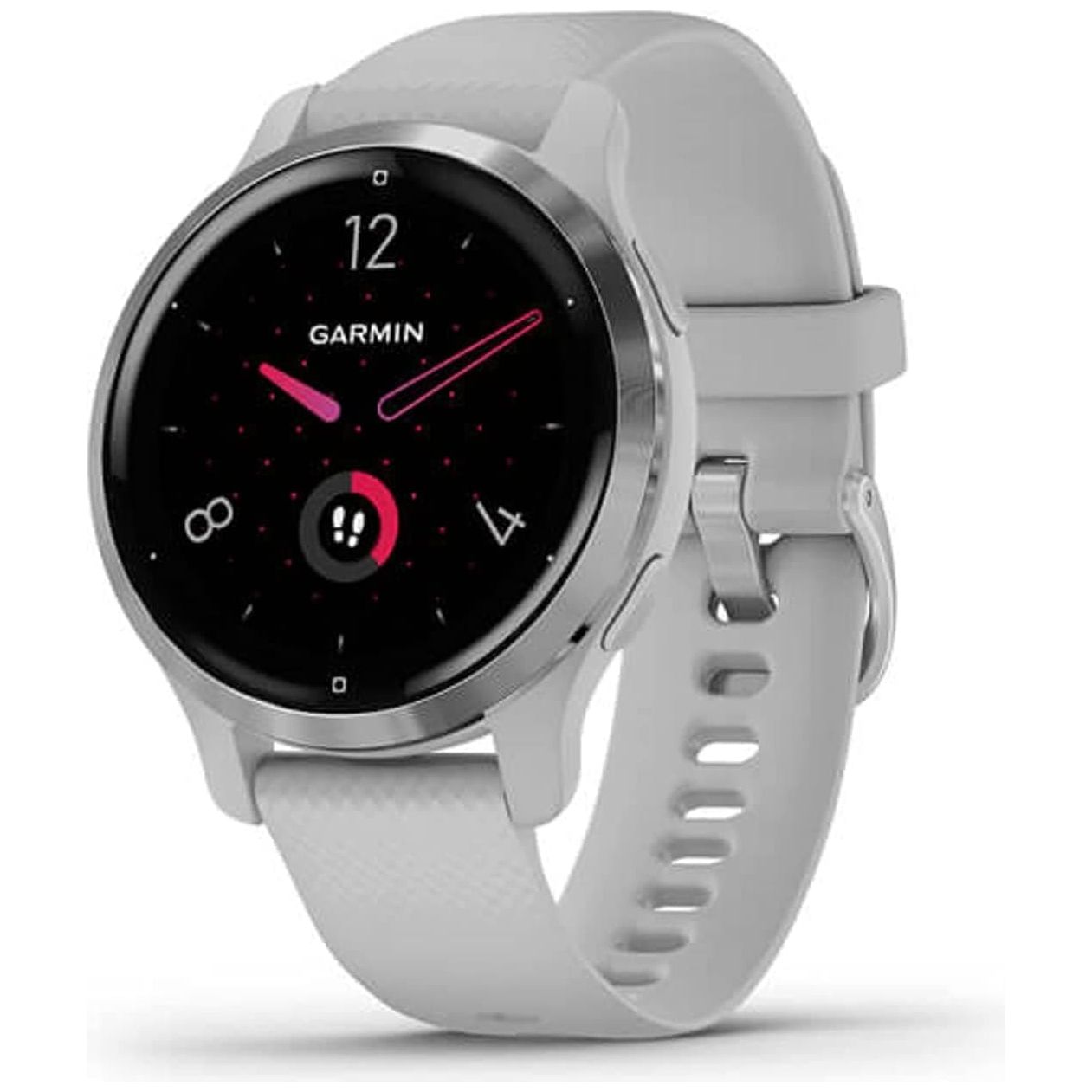 Garmin Venu 2S Smaller-sized GPS smartwatch with all-day health monitoring, Silver Bezel with Mist Grey Case and Silicone Band