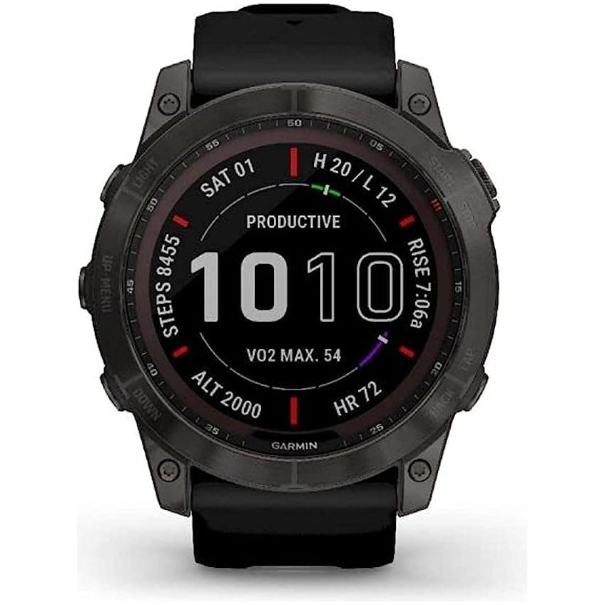 Garmin fēnix 7X Solar 51mm Multisport GPS Smartwatch - Solar Charging, Advanced Health & Training Features, Touchscreen & Buttons, Up to 37 Days Battery Life, Ultratough Design - Black