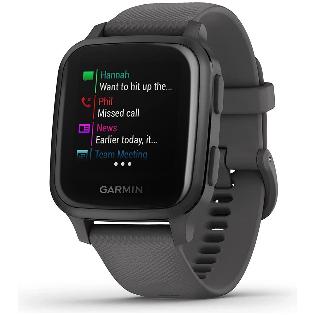 Garmin Venu Sq GPS Smartwatch with All-day Health Monitoring and Fitness Features, Built-in Sports Apps and More, Shadow Grey with Slate Bezel