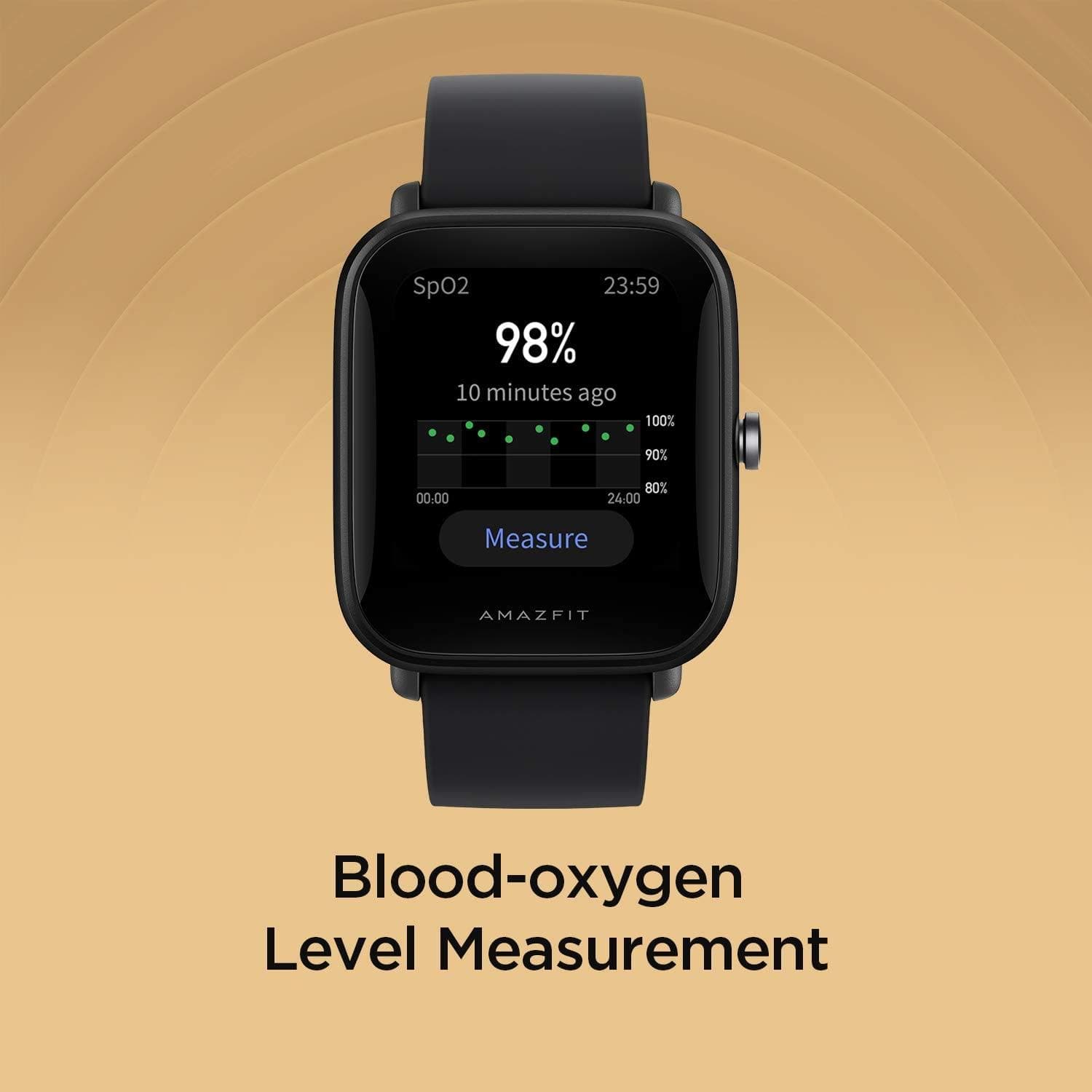Amazfit Bip U Smartwatch Fitness Tracker with Heart Rate, Sleep, Stress, SpO2 Monitor, 1.43" Color Touch Screen, 5 ATM Waterproof, 60+ Sports Modes, 9 Day Battery Life, Black