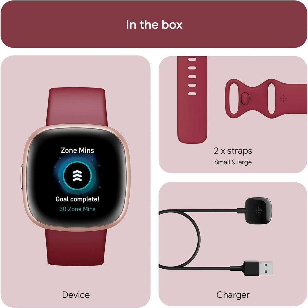 Fitbit Versa 4 Fitness Smartwatch with built-in GPS and up to 6 days battery life - compatible with Android and iOS.