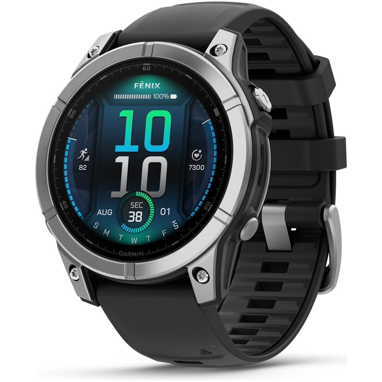 Garmin fēnix E 47mm Multisport GPS Smartwatch - Stainless Steel/Black, 16 Days Battery, Health & Training Features
