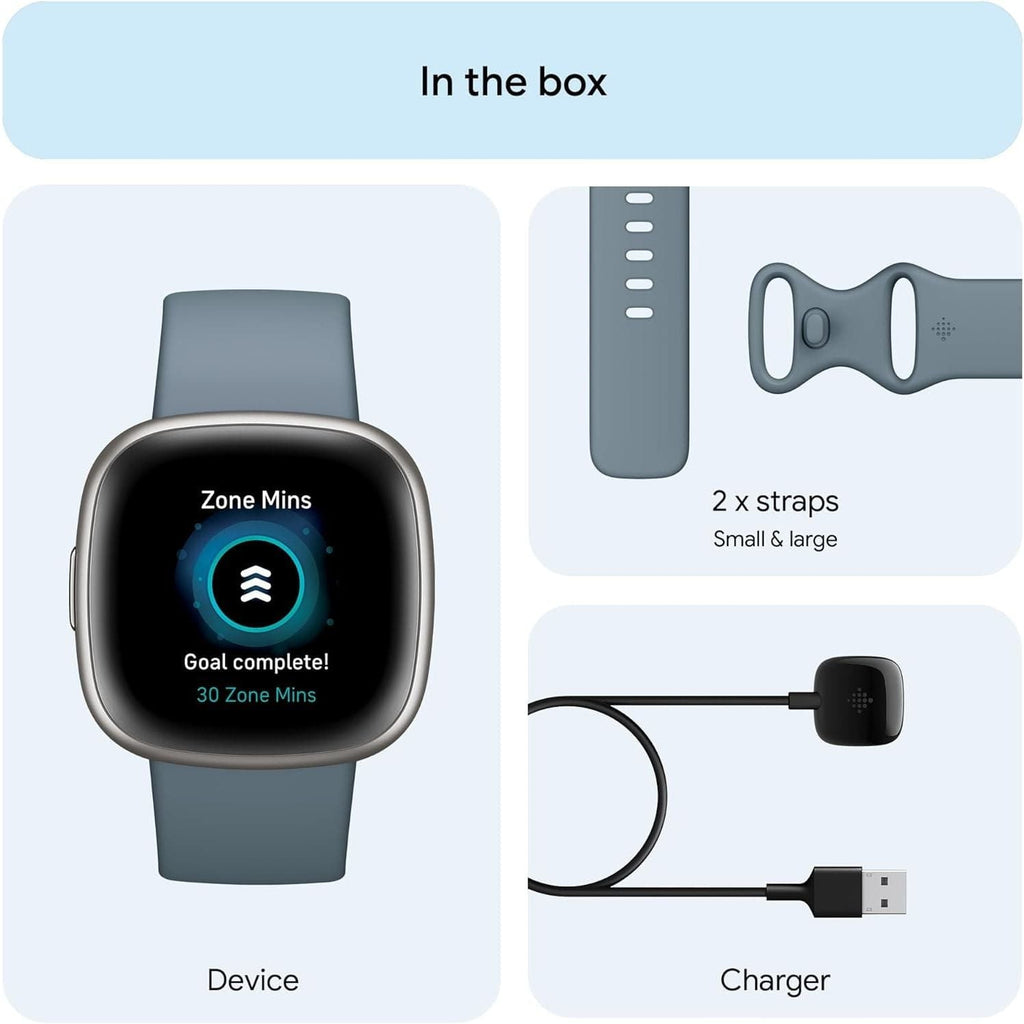 Fitbit Versa 4 Fitness Smartwatch with built-in GPS and up to 6 days battery life - compatible with Android and iOS.