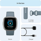 Fitbit Versa 4 Fitness Smartwatch with built-in GPS and up to 6 days battery life - compatible with Android and iOS.