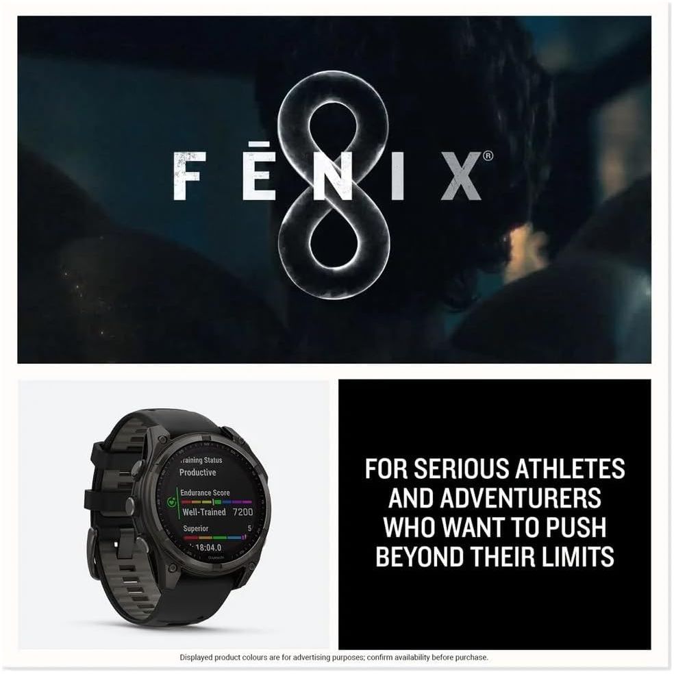 Garmin Fenix 8 47mm - AMOLED, Sapphire Titanium Case, Graphite with Titanium & Silicone Bands