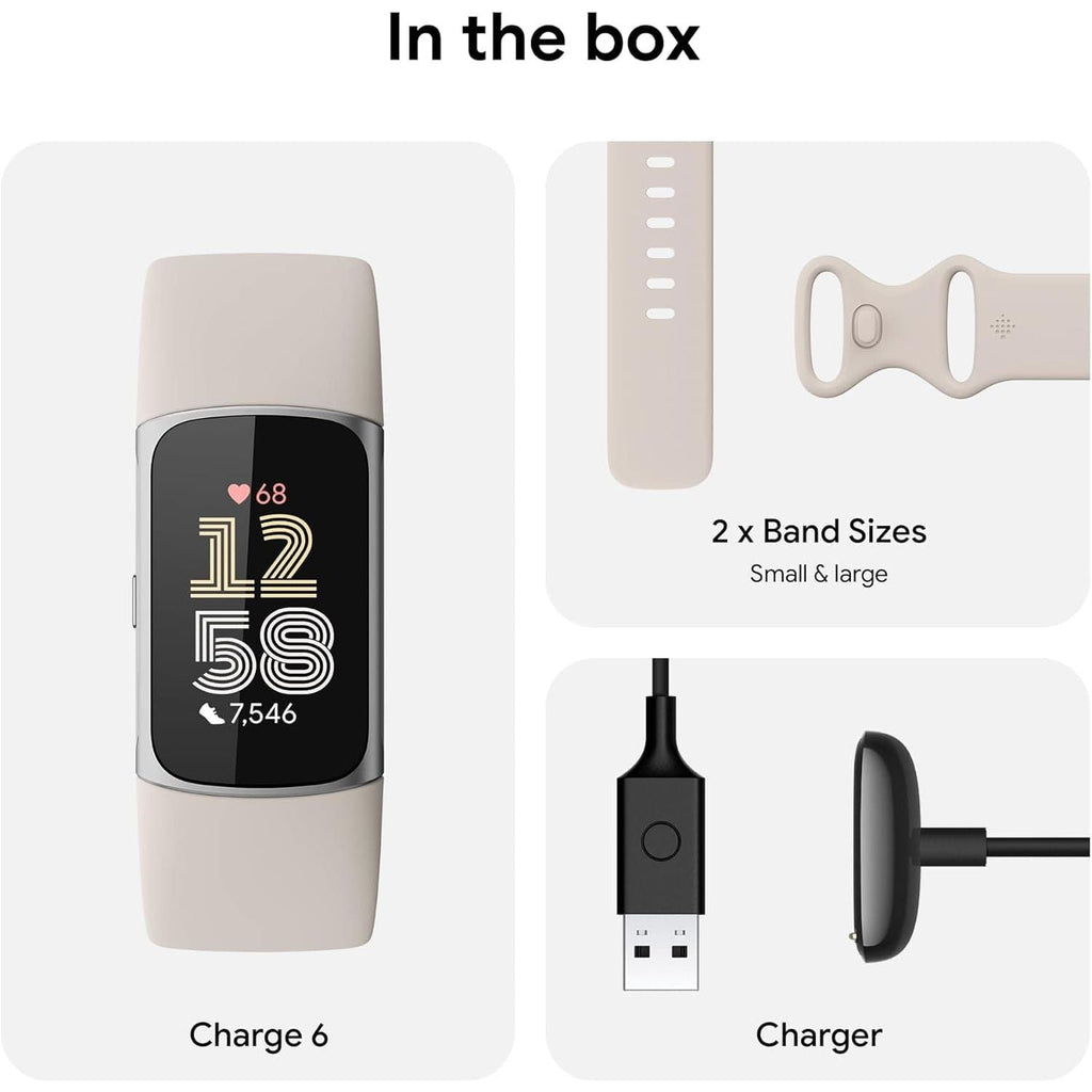 Fitbit Charge 6 Fitness Tracker - Porcelain