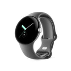Google Pixel Watch - LTE Android Smartwatch with Heart Rate and Activity Tracking, Polished Silver Stainless Steel Case with Charcoal Active Band