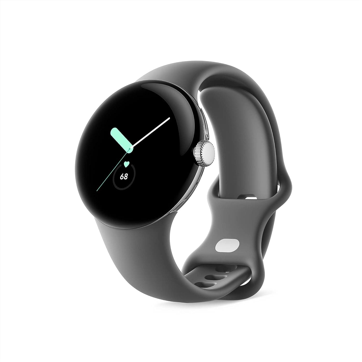 Google Pixel Watch - LTE Android Smartwatch with Heart Rate and Activity Tracking, Polished Silver Stainless Steel Case with Charcoal Active Band