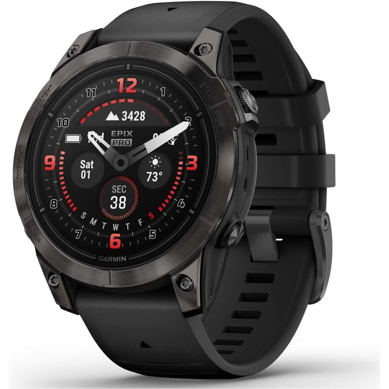 Garmin Epix Pro Gen 2 Sapphire Edition Smartwatch – 47mm Carbon Gray with Silicone Band