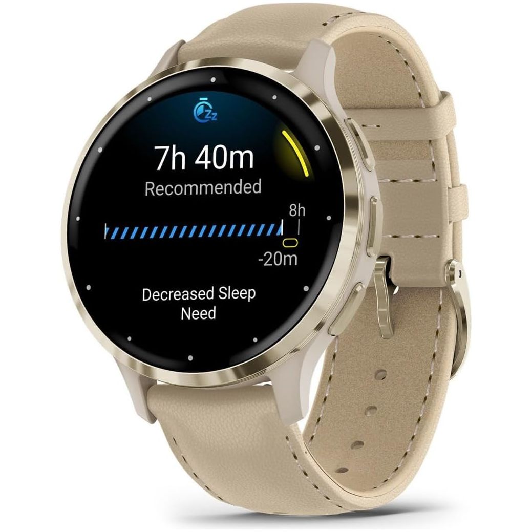 Garmin Venu 3S 41mm GPS Smartwatch, AMOLED Touchscreen, Advanced Health & Fitness, Voice Functionality, Music Storage, 10-Day Battery - French Grey
